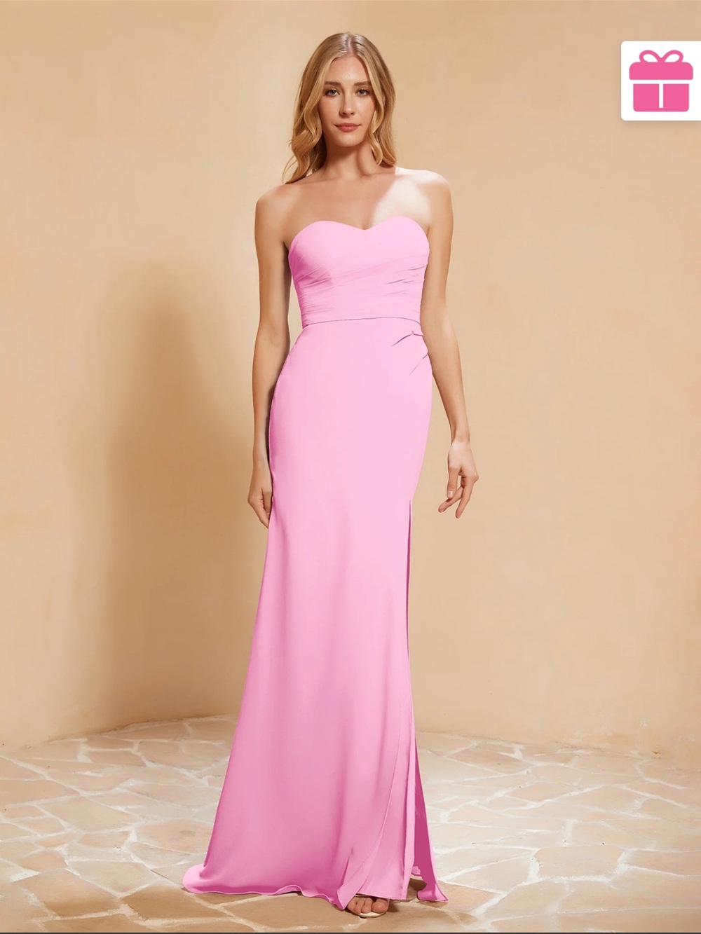 Pink Strapless Maxi Dress - Picture 2 of 3